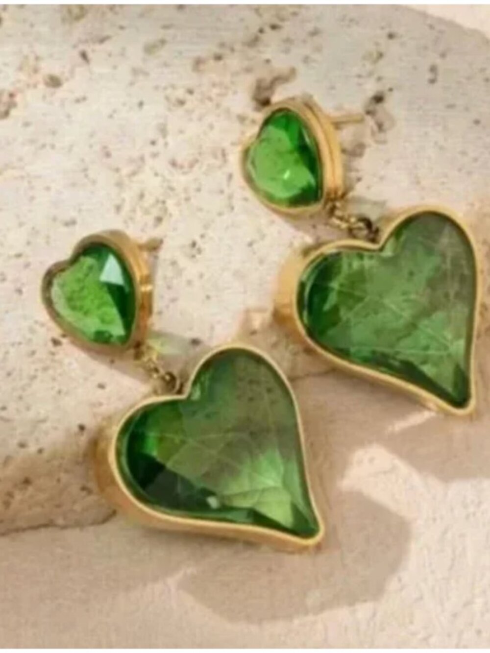 ⭐️❤️ FREE Heart Drop Tiered Hipster Chic Glam Rock Stone Modern Classy Earrings